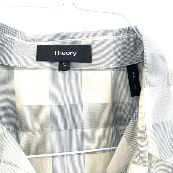 Theory Women's Classic Menswear Cotton Silk Shirt Blue Stream Button Down Top - Picture 10 of 11